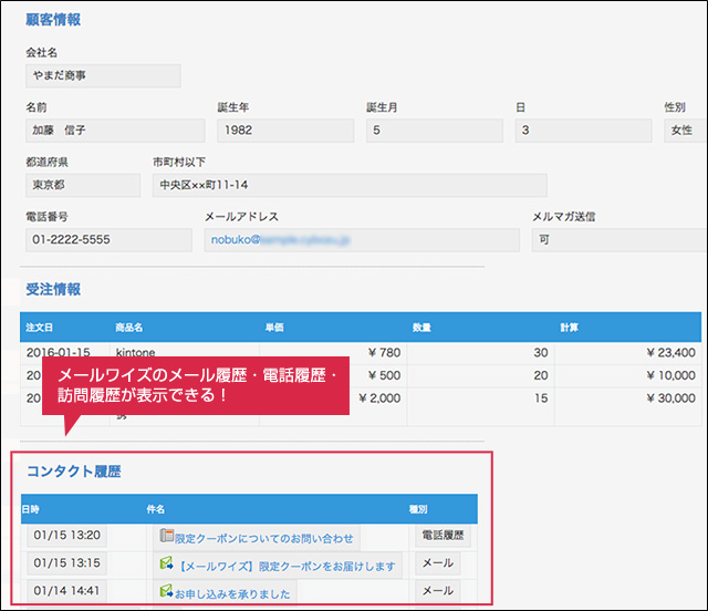 スクリーンショット：連携例